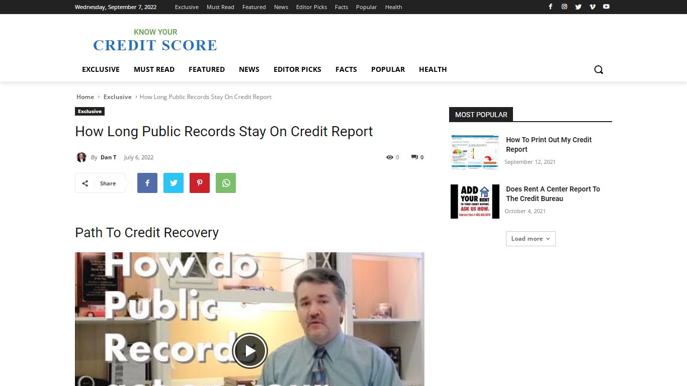 How Long Public Records Stay On Credit Report